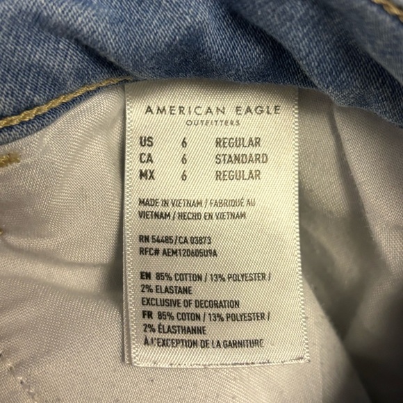 American Eagle Distressed Stretch Denim Blue Jean Jegging Size 06 - Picture 8 of 8